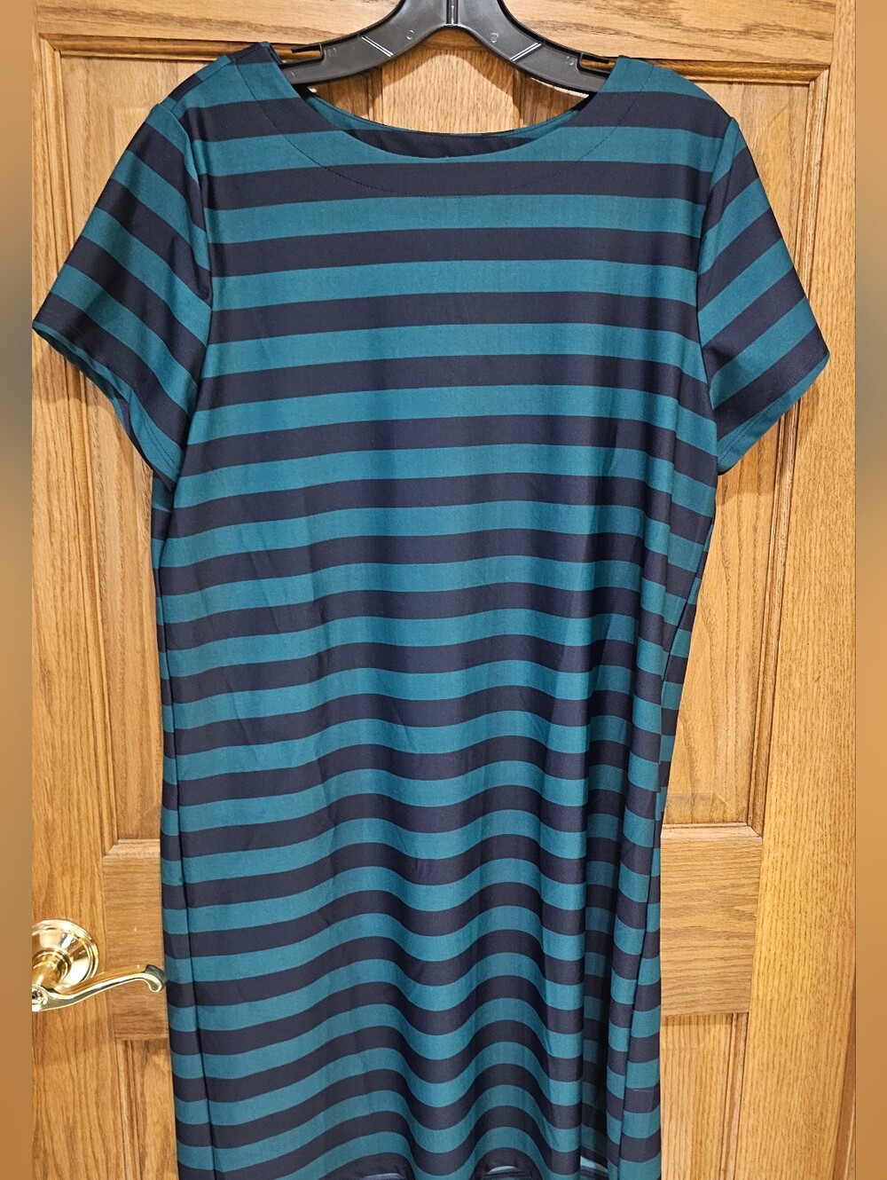 Jude Connally Teal and Navy Horizontal Stripe Short-Sleeve Shirt
